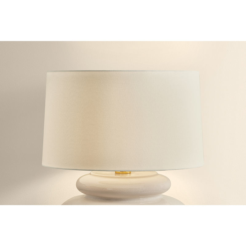 Mitzi Pia 1 Light 20" Table Lamp, Aged Brass/White Linen - HL1145201-AGB/CBR