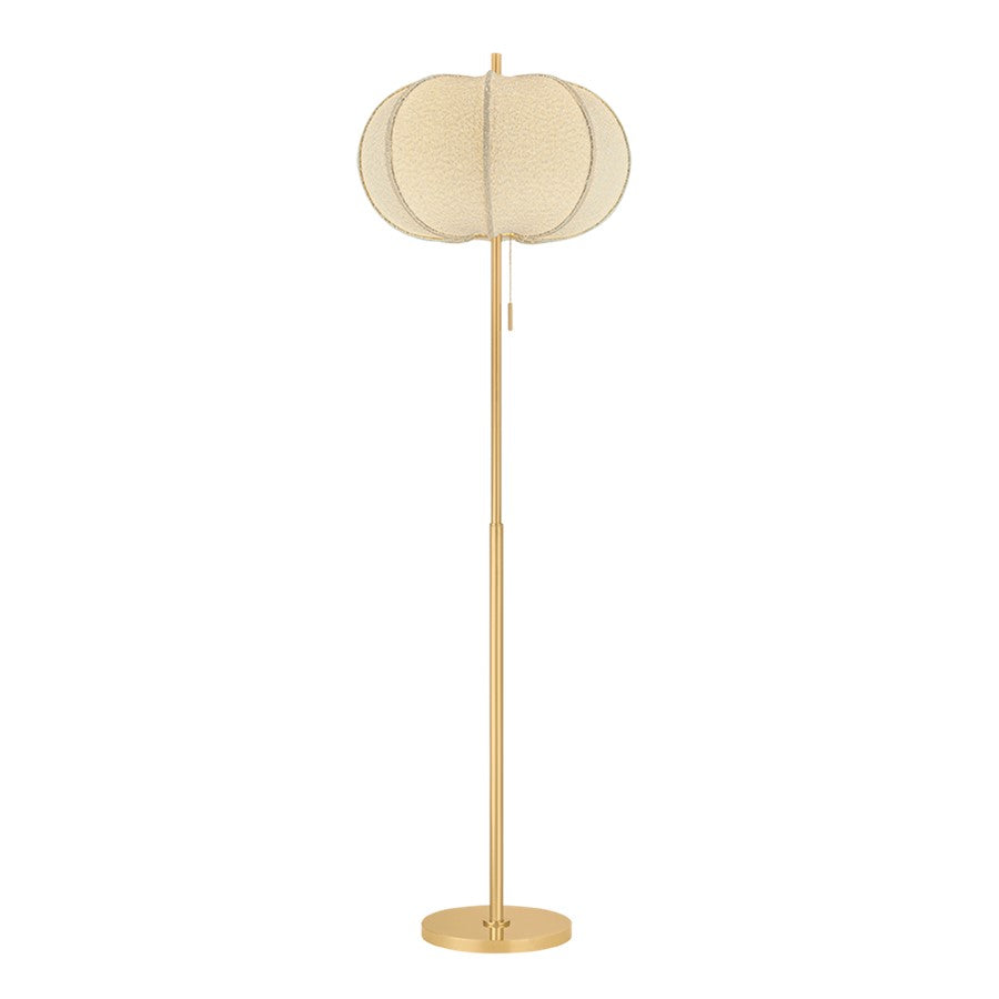 Mitzi Alexandra 1 Light Floor Lamp, Aged Brass/Textured Linen - HL1147401-AGB