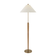 Mitzi Siena 20in 1-Light Floor Lamp | Transitional Patina Brass and White Linen | Bedroom & Living Room Reading Lamp | Model HL1162401-PBR