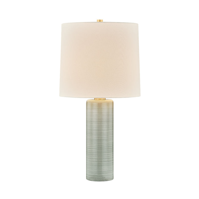 Mitzi Tuva 1 Light Table Lamp, Aged Brass/Off White Linen - HL1196201-AGB-CVL