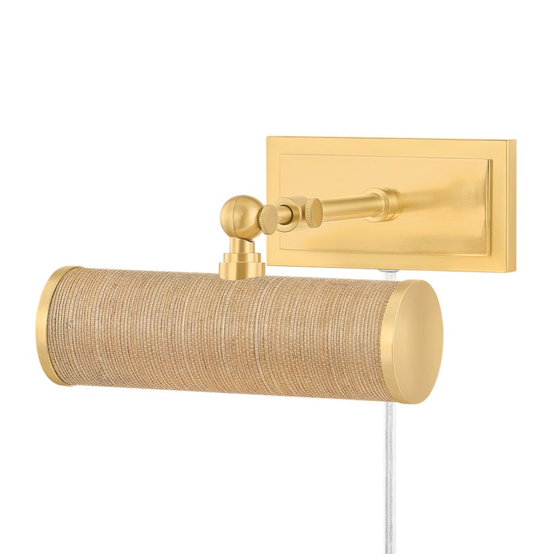 Mitzi Holly 1Lt Picture Light, Brass/Grasscloth/Natural - HL263201-AGB-GC