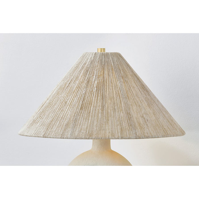 Mitzi Centella 1 Light Table Lamp, Brass/White Plaster/Jute