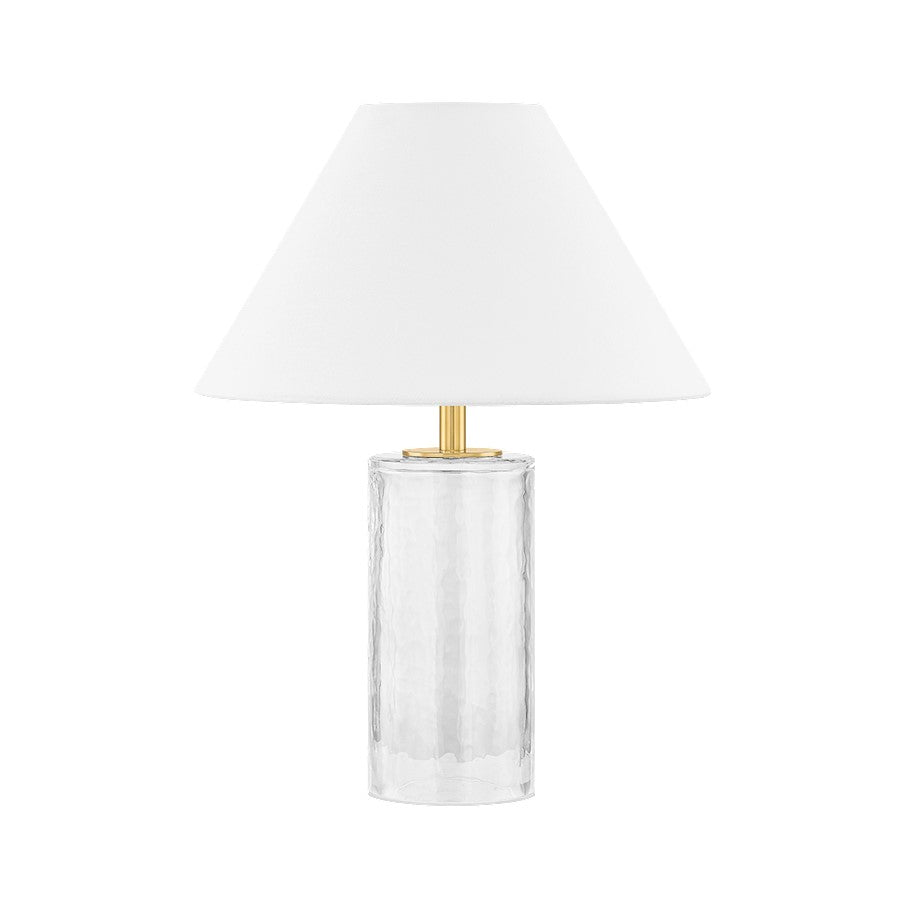 Mitzi Mandy 1 Light Table Lamp, Aged Brass/White - HL971201-AGB