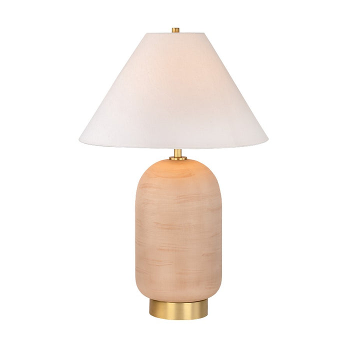Mitzi Raven 1 Light Table Lamp, Aged Brass/White Linen - HL972201-AGB