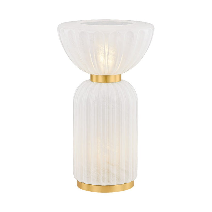 Mitzi Cordelia 2 Light Table Lamp, Aged Brass/Cloud - HL980202-AGB