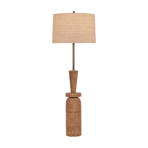 Hudson Valley Kinloch 1Lt Floor Lamp, Bronze/Ash Brown/Raffia - L1164-BRL-CAB