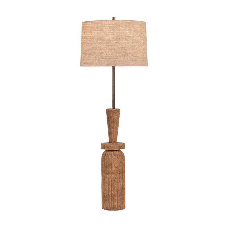 Hudson Valley Kinloch 1Lt Floor Lamp, Bronze/Ash Brown/Raffia