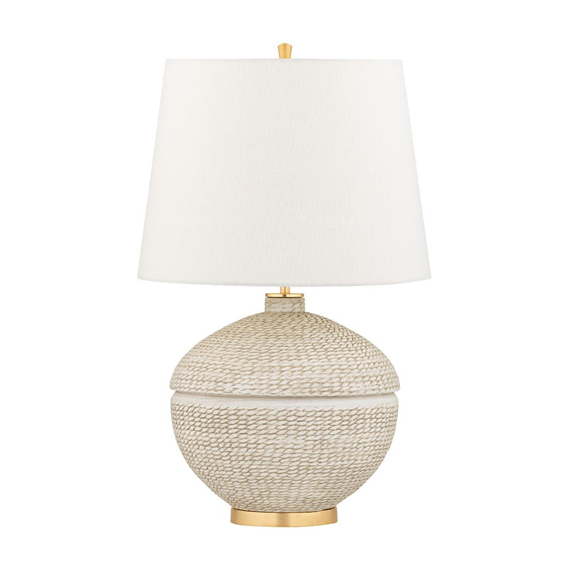 Hudson Valley Katonah 1 Light Table Lamp, Gold Leaf/White
