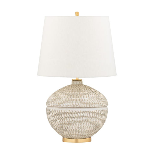 Hudson Valley Katonah 1 Light Table Lamp, Gold Leaf/White