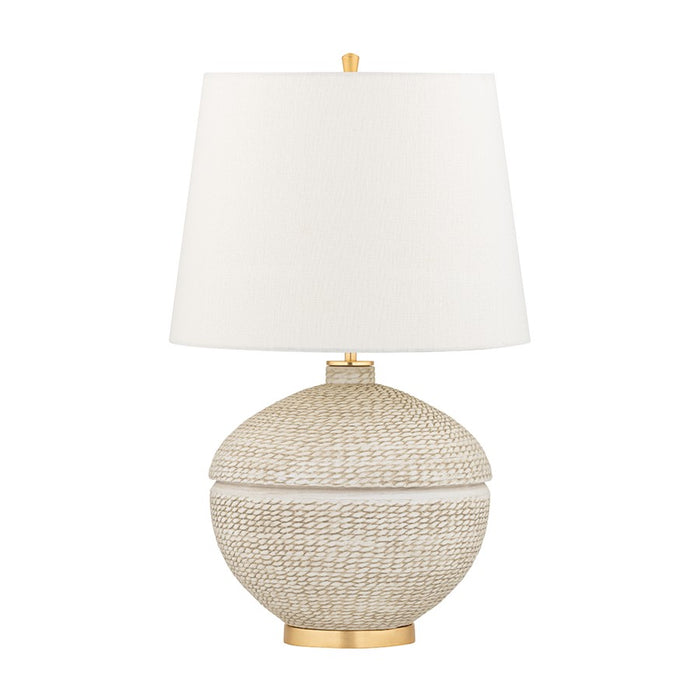 Hudson Valley Katonah 1 Light Table Lamp, Gold Leaf/White