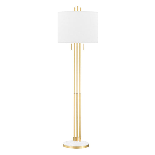 Hudson Valley Remsen 2 Light Floor Lamp, Aged Brass