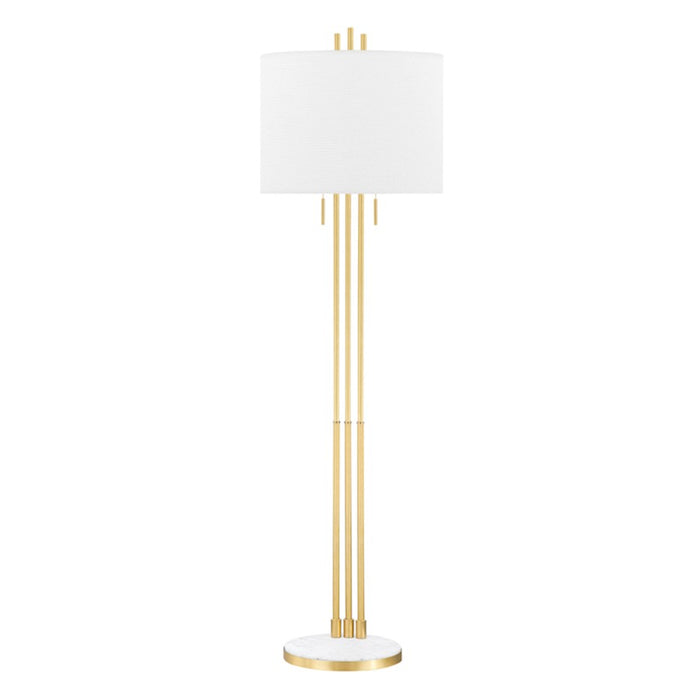 Hudson Valley Remsen 2 Light Floor Lamp, Aged Brass