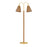 Hudson Valley Ruthin 2 Light Floor Lamp, Aged Brass/Natural Rattan - L2168-AGB