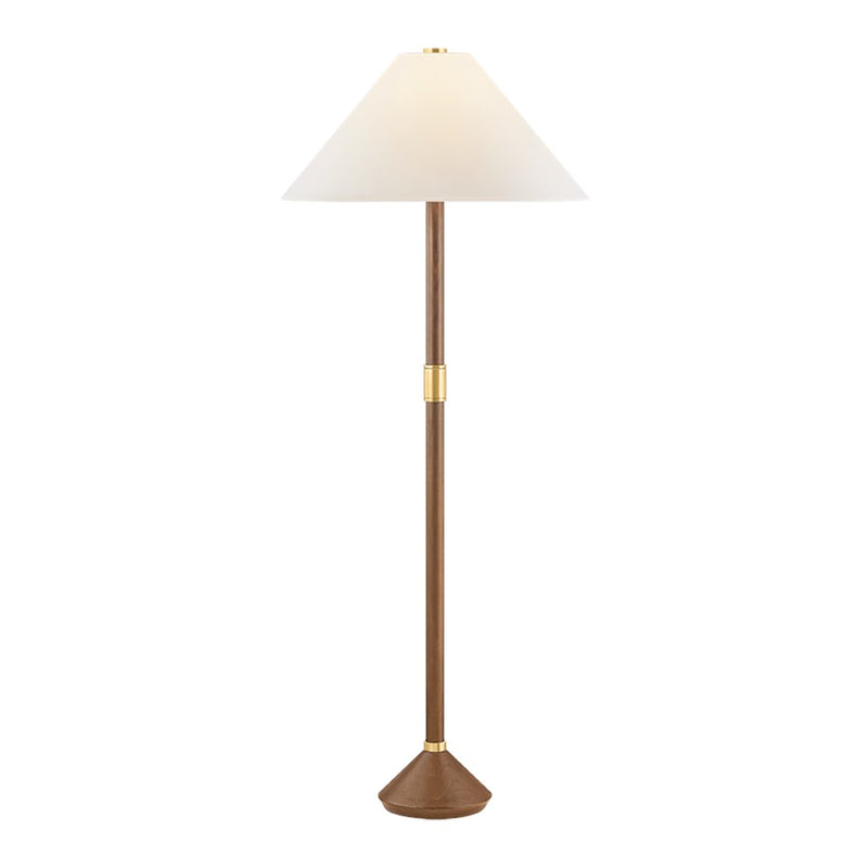 Hudson Valley Merrimack 1 Light Floor Lamp, Aged Brass/White Linen - L2251-AGB