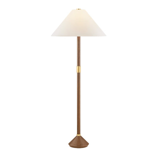 Hudson Valley Merrimack 1 Light Floor Lamp, Aged Brass/White Linen - L2251-AGB