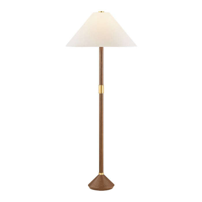 Hudson Valley Merrimack 1 Light Floor Lamp, Aged Brass/White Linen - L2251-AGB
