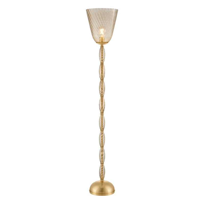 Hudson Valley Bleecker 1Lt Floor Lamp, Aged Brass/Bronze/Optic - L2463-AGB