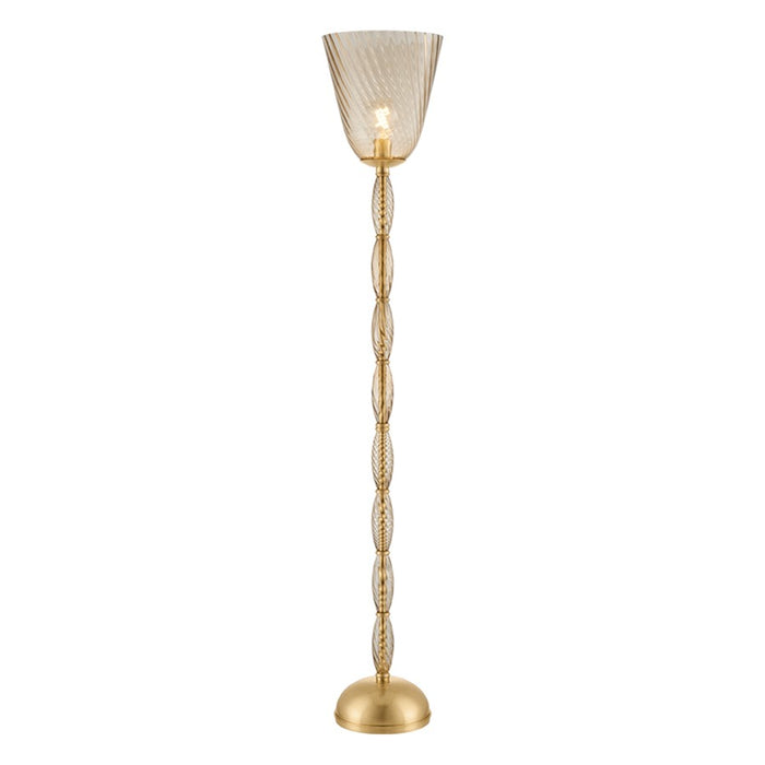 Hudson Valley Bleecker 1Lt Floor Lamp, Aged Brass/Bronze/Optic - L2463-AGB