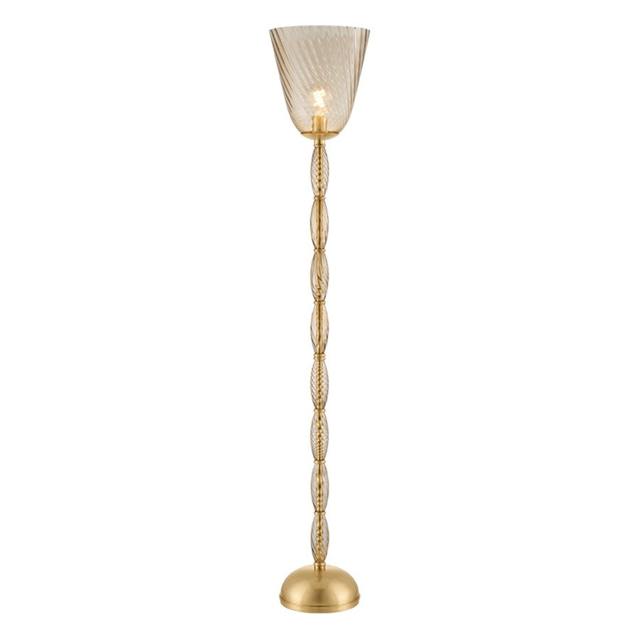 Hudson Valley Bleecker 1Lt Floor Lamp, Aged Brass/Bronze/Optic - L2463-AGB