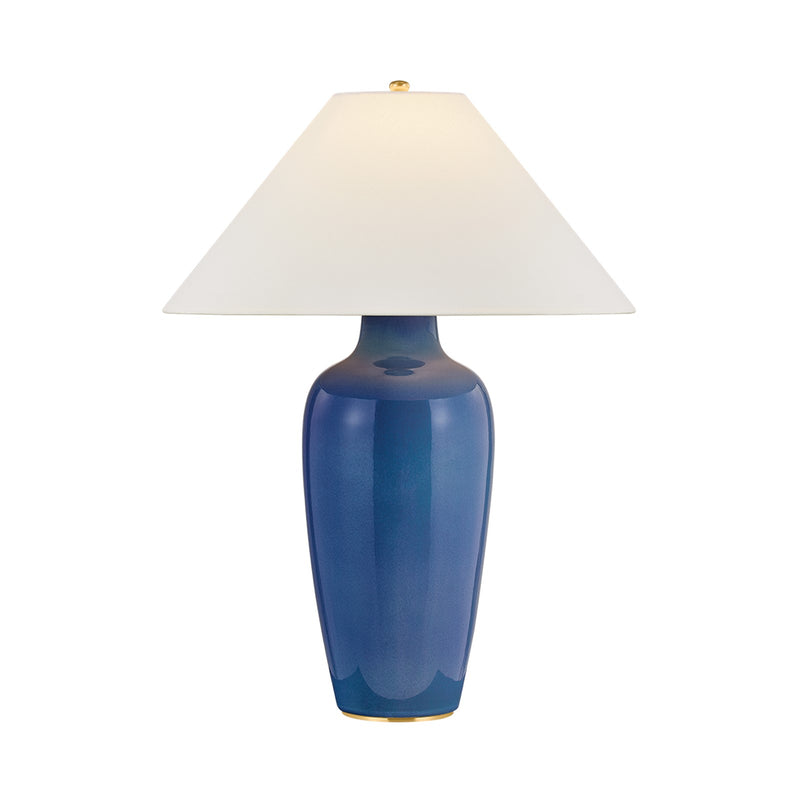 Hudson Valley Rhinelander 1Lt Table Lamp, Aged Brass/White Linen