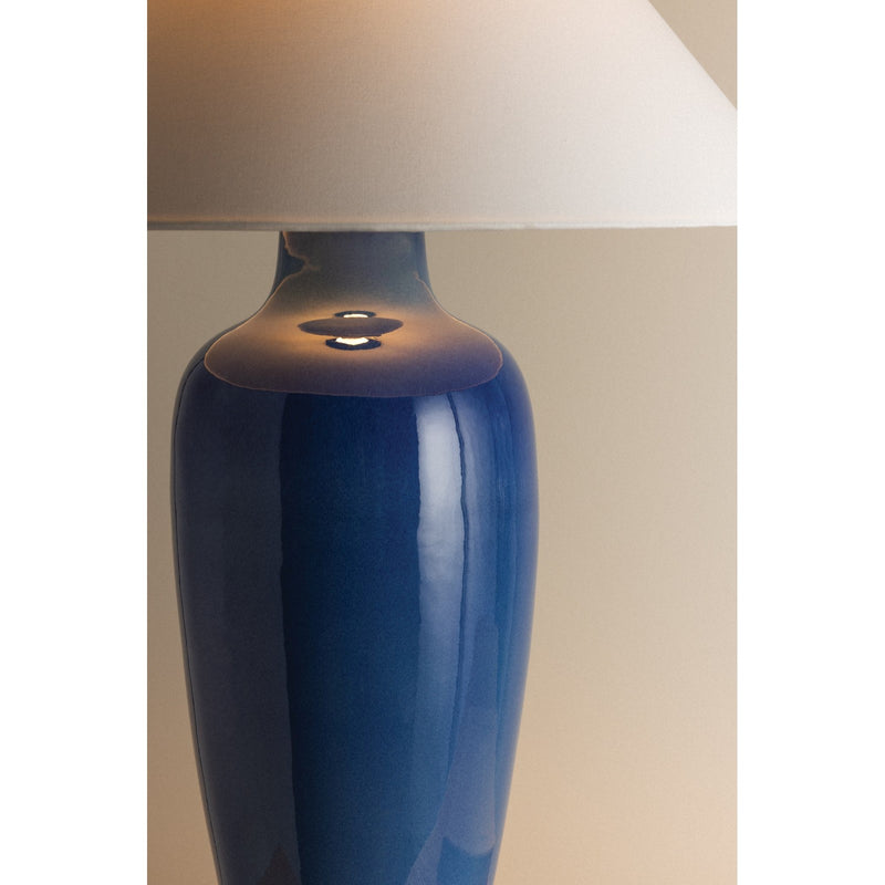 Hudson Valley Rhinelander 1Lt Table Lamp, Aged Brass/White Linen