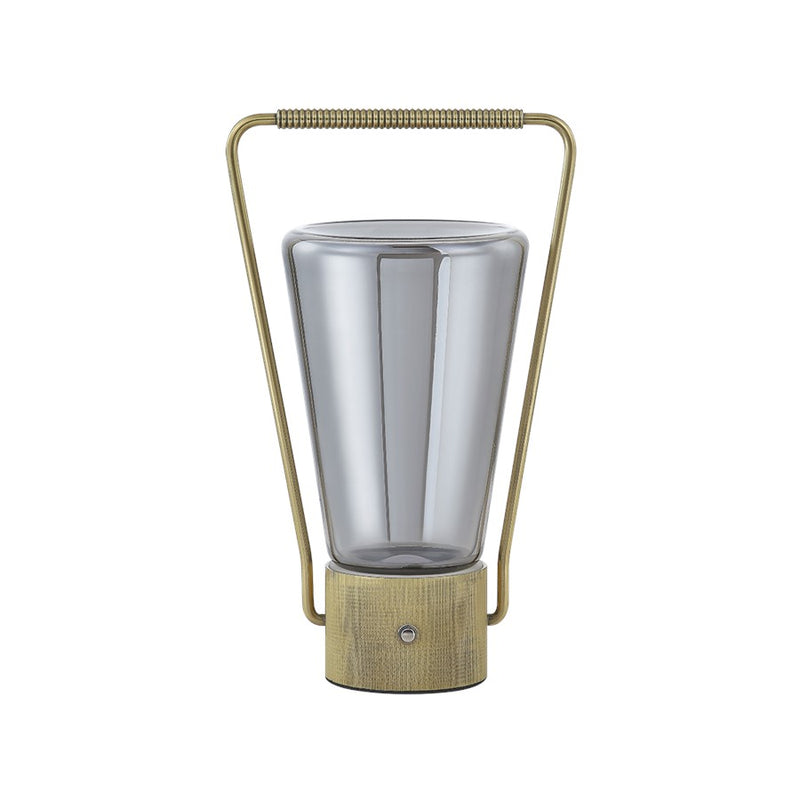 Hudson Valley Booker 1Lt Rechargeable Table Lamp, Aged Brass/Smoke - L2831-AGB