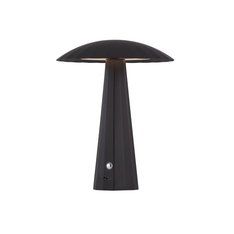 Hudson Valley Henniker 6.75in Rechargeable Table Lamp | Modern Soft Black and Clear Etched Acrylic | Bookshelf & Bistro | Model L2871-SBK