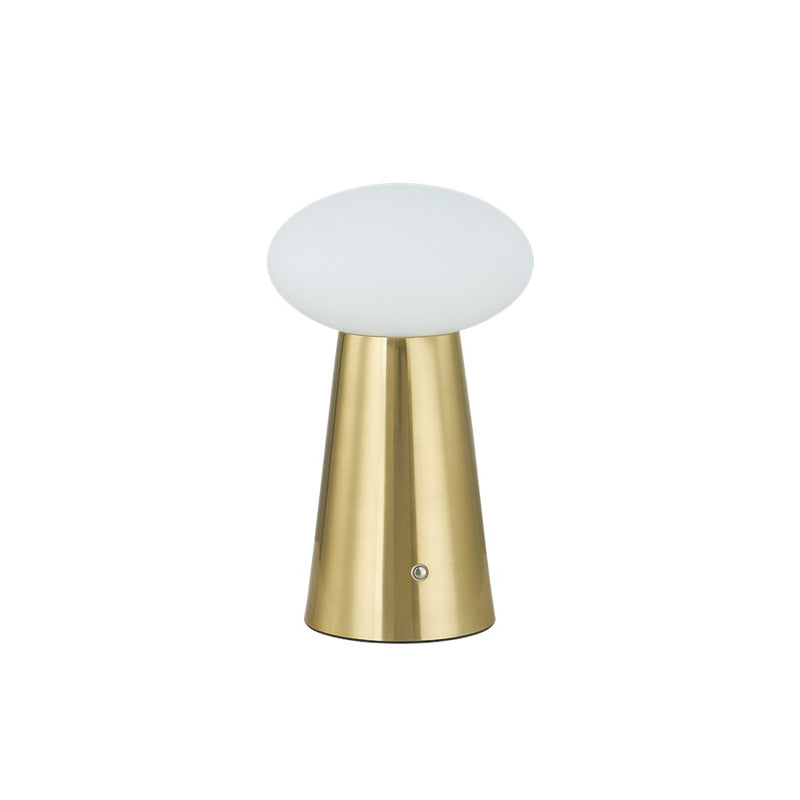 Hudson Valley Cashel 1Lt Rechargeable Table Lamp, Aged Brass/Cloud - L2941-AGB