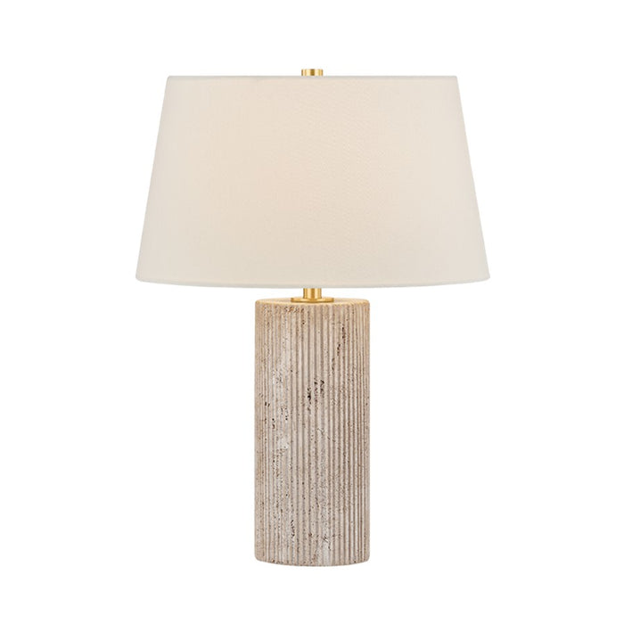 Hudson Valley Highland Mills 1Lt 21" Table Lamp, Brass/Off White - L3023-AGB