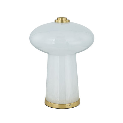 Hudson Valley Fords 1Lt Rechargeable Table Lamp, Brass/Seeded Cloud - L3024-AGB