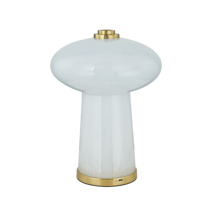 Hudson Valley Fords 1Lt Rechargeable Table Lamp, Brass/Seeded Cloud - L3024-AGB