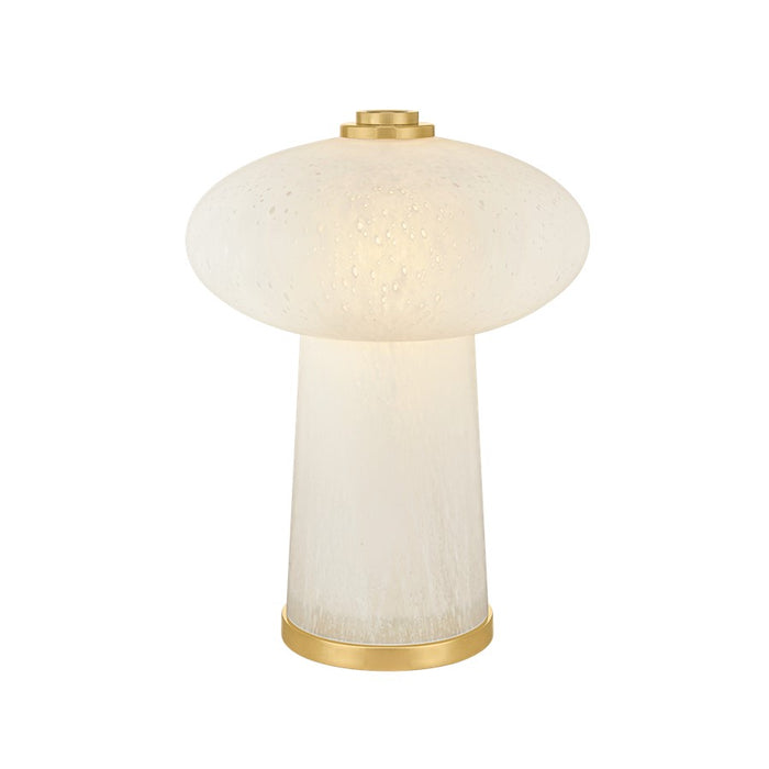 Hudson Valley Fords 1Lt Rechargeable Table Lamp, Brass/Seeded Cloud