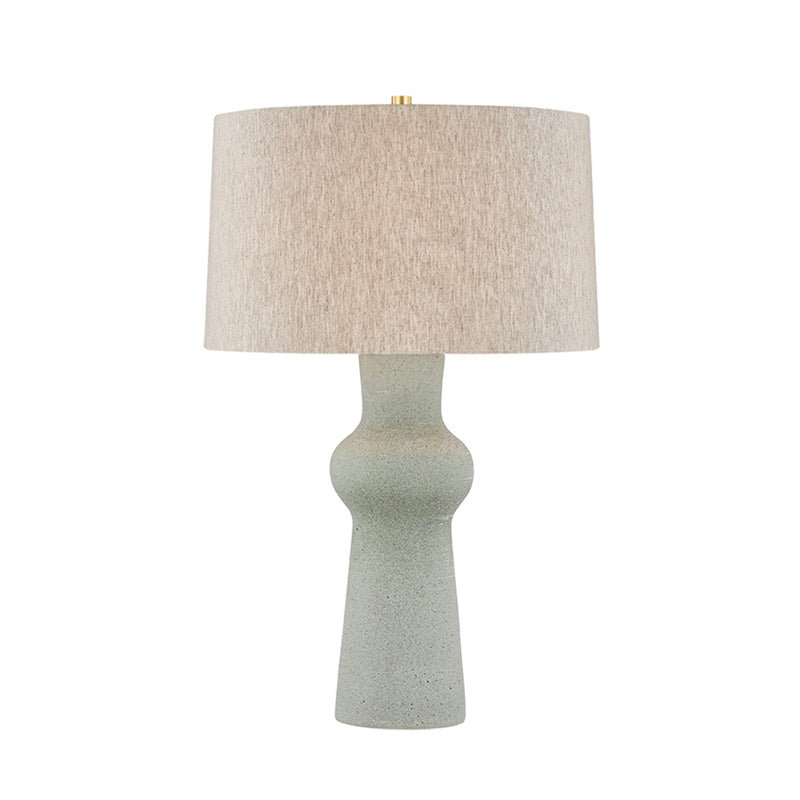 Hudson Valley Heathway 1Lt Table Lamp, Aged Brass/Natural Linen