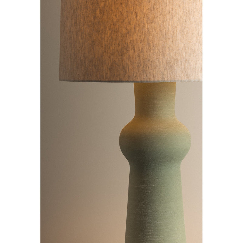 Hudson Valley Heathway 1Lt Table Lamp, Aged Brass/Natural Linen