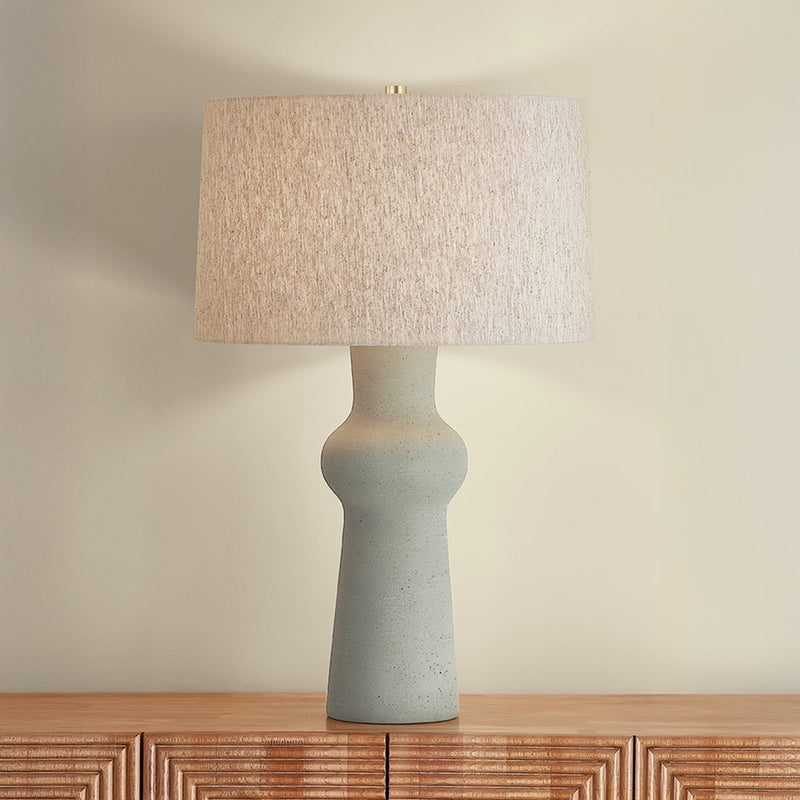 Hudson Valley Heathway 1Lt Table Lamp, Aged Brass/Natural Linen