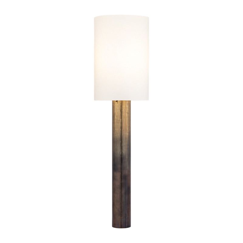 Hudson Valley Roseau 62in Floor Lamp | Modern Gradient Brass and White Linen | Living Room & Bedroom | 17 x 62 in | Model L3381-GB