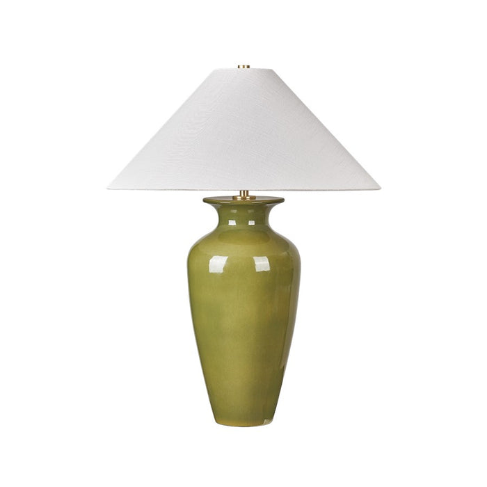 Hudson Valley Grassy Point 1Lt Table Lamp, Brass/Textured Linen - L3529-AGB-CNG