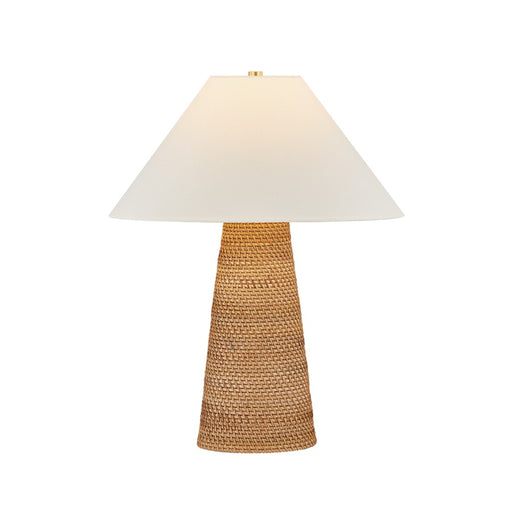 Hudson Valley Forest Heights 1 Light Table Lamp, Aged Brass/Rattan - L3551-AGB