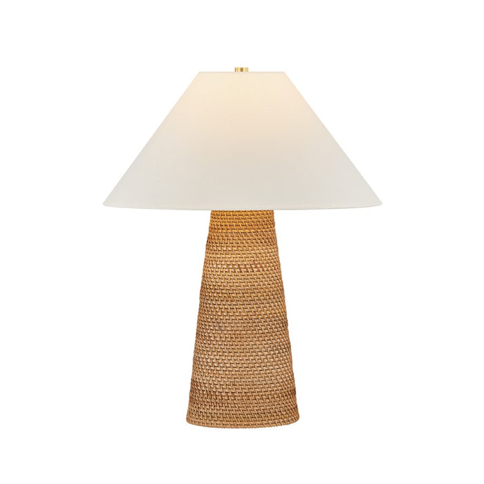 Hudson Valley Forest Heights 1 Light Table Lamp, Aged Brass/Rattan - L3551-AGB