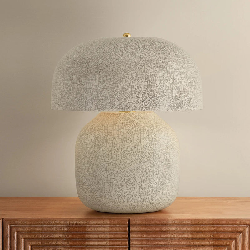 Hudson Valley Leetown 2-Light Table Lamp | Modern Ceramic Inked Crackle and Aged Brass | Living Room & Bedroom Accent | Model L3732-AGB-CIK