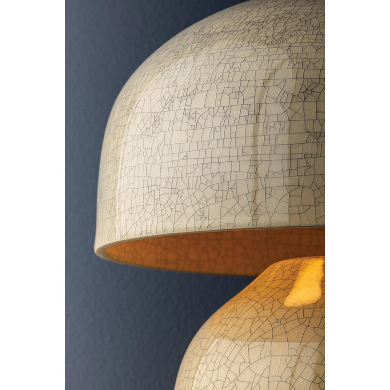 Hudson Valley Leetown 2-Light Table Lamp | Modern Ceramic Inked Crackle and Aged Brass | Living Room & Bedroom Accent | Model L3732-AGB-CIK