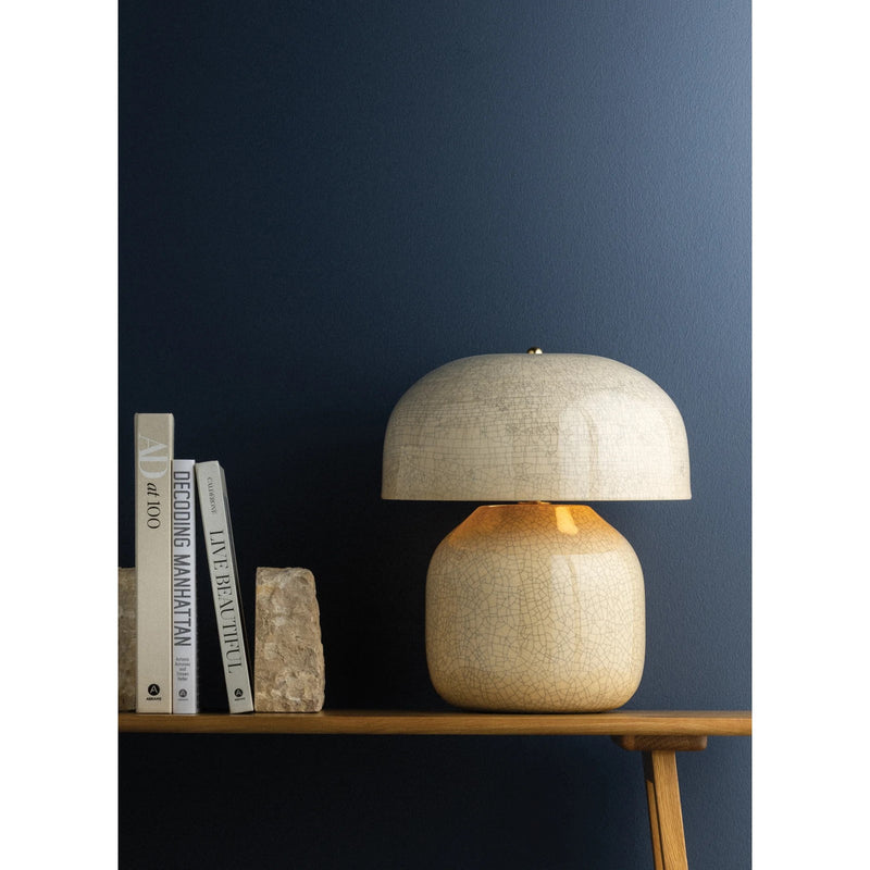 Hudson Valley Leetown 2-Light Table Lamp | Modern Ceramic Inked Crackle and Aged Brass | Living Room & Bedroom Accent | Model L3732-AGB-CIK