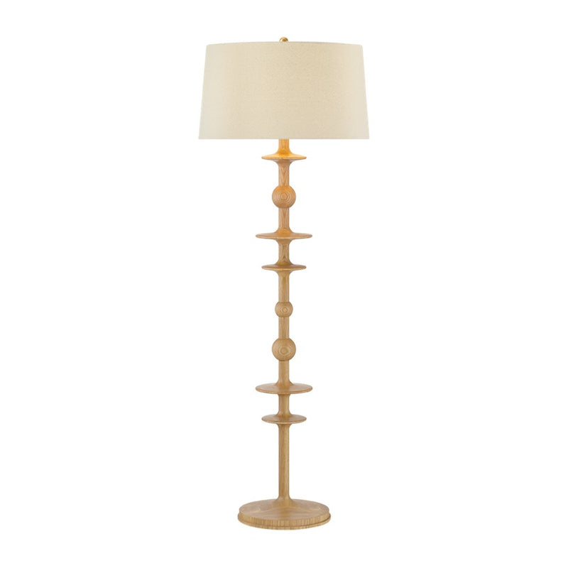 Hudson Valley Jefferson Heights 1Lt Floor Lamp, Brass/Wheat Linen - L3962-AGB