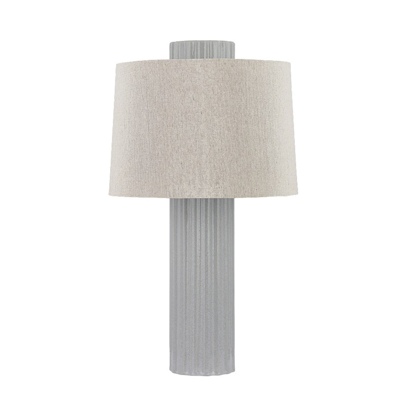 Hudson Valley Manchester 1Lt Lamp, Brass/Shell Grey/Linen - L4028-AGB-CSH