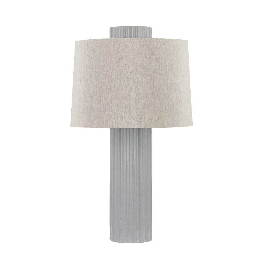 Hudson Valley Manchester 1Lt Lamp, Brass/Shell Grey/Linen - L4028-AGB-CSH