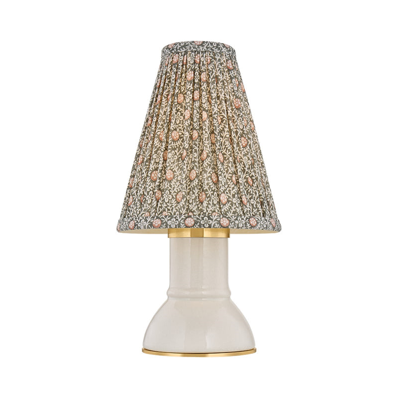 Hudson Valley Attlebury 6in Rechargeable Table Lamp | Glazed Ivory Crackle Ceramic and Mimosa Moss Textile | Bedside & Outdoor | Model L4491B-AGB