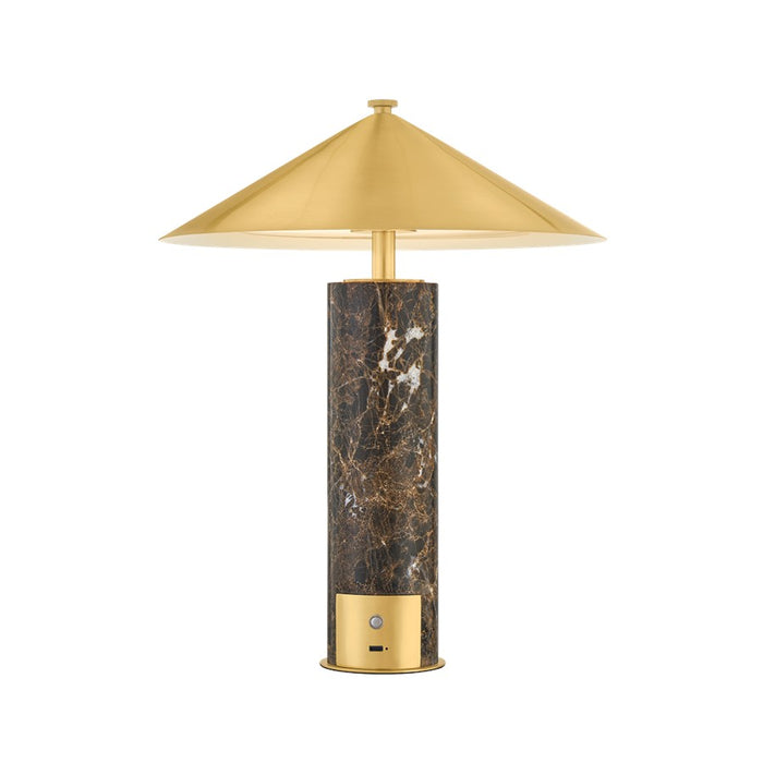 Hudson Valley Permont 1Lt Rechargeable Table Lamp, Aged Brass - L6251-AGB