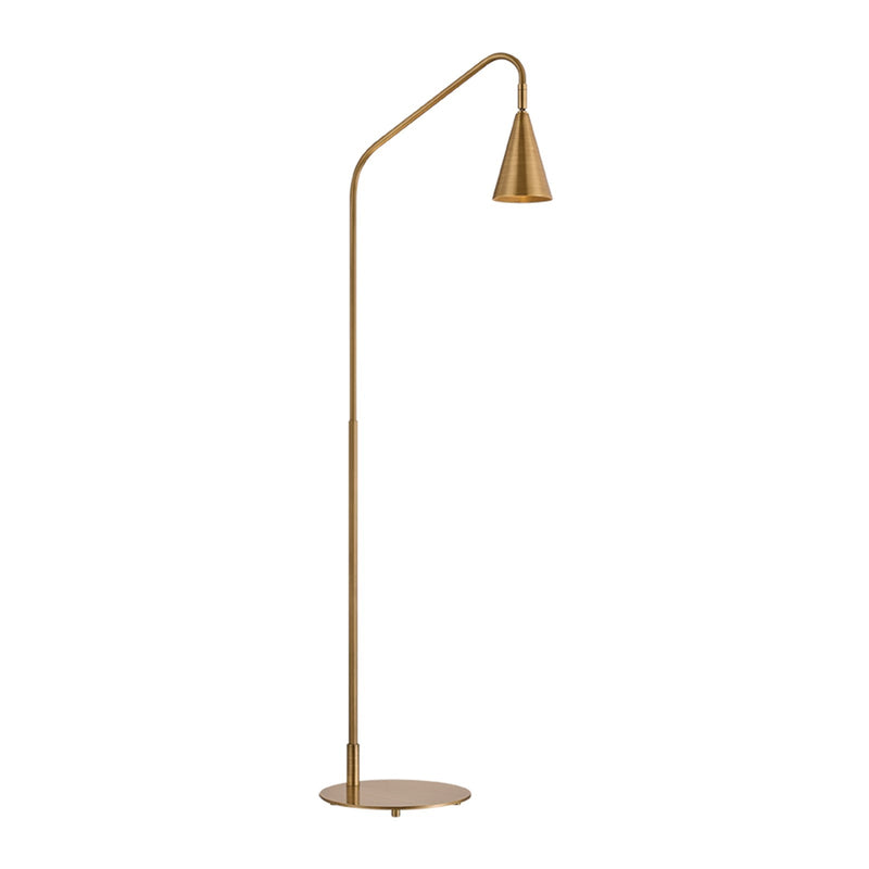 Hudson Valley Lumberland 50in Floor Lamp | Industrial Patina Brass and Steel | Living Room & Bedroom Task Lighting | Model L6561-PBR