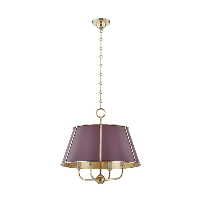 Hudson Valley Cambridge 4Lt Chandelier, Brass/Soft Crimson - MDS120-AGB-CRN