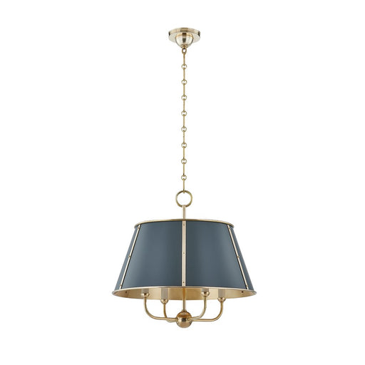 Hudson Valley Cambridge 4Lt Chandelier, Brass/Soft Studio Green - MDS120-AGB-SSG